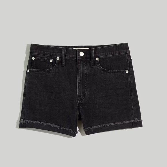 Madewell Black High-Rise Denim Shorts - Picture 1 of 7